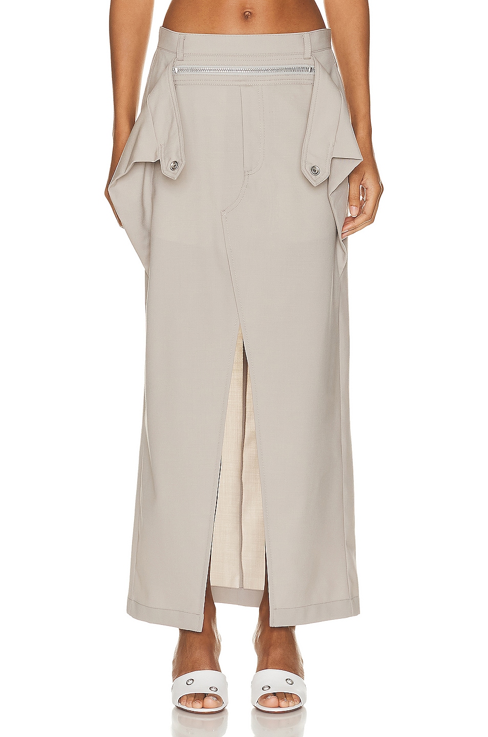 Image 1 of Dion Lee Zip Access Maxi Skirt in Alloy