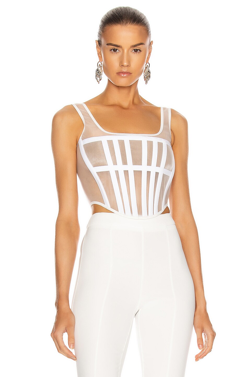 Image 1 of Dion Lee Spacer Knit Corset Top in Ivory