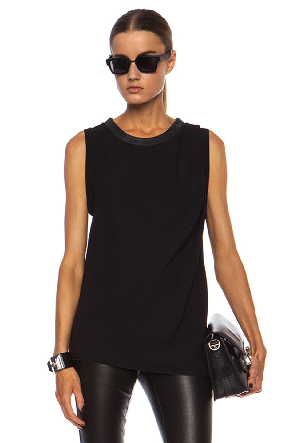 Image 1 of Dion Lee Foldover Triacetate Tank in Black