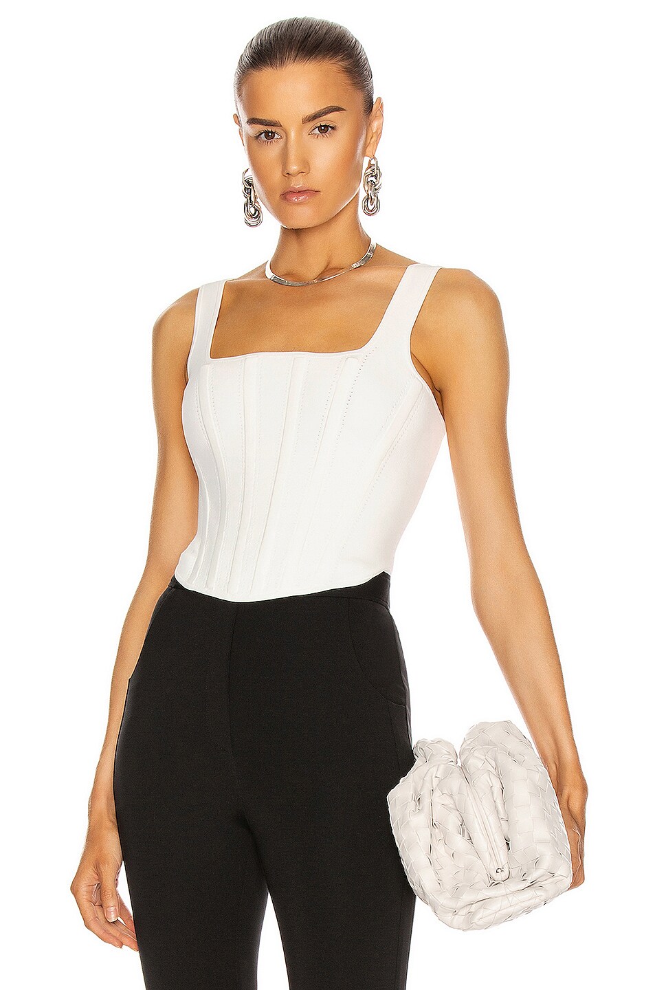 Image 1 of Dion Lee Pointelle Corset Top in Ivory
