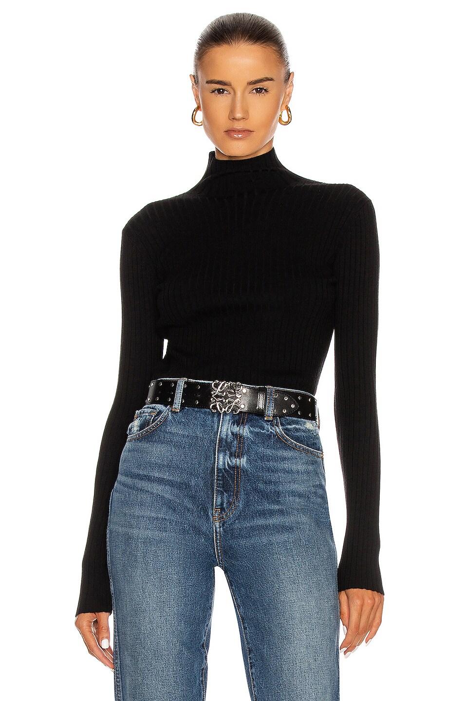 Dion Lee Scoop Back Long Sleeve Top in Black | FWRD