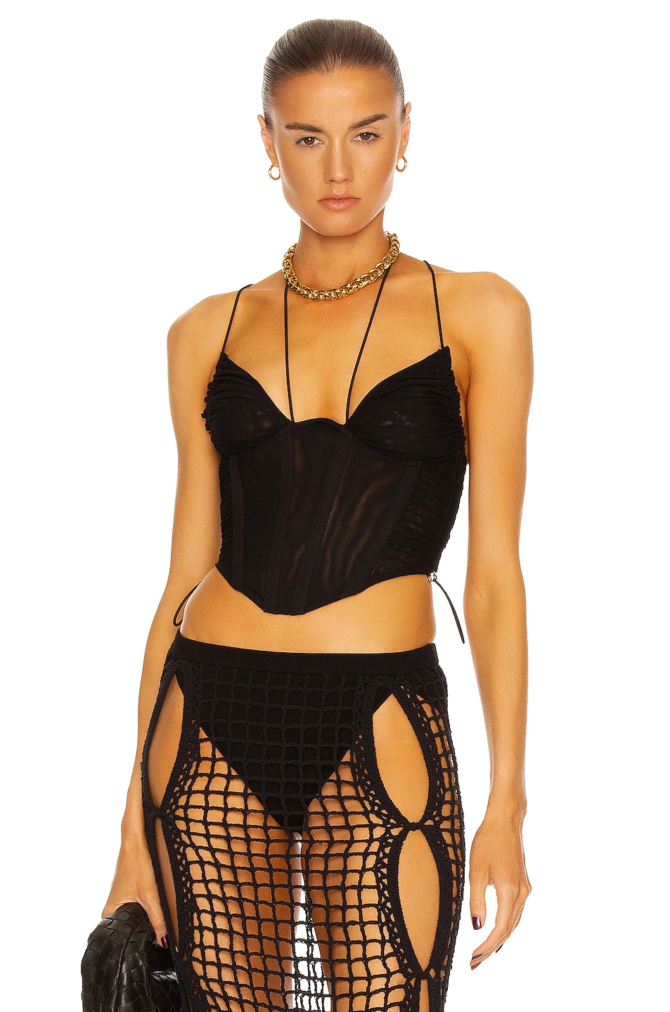 Image 1 of Dion Lee Powertulle Corset Top in Black