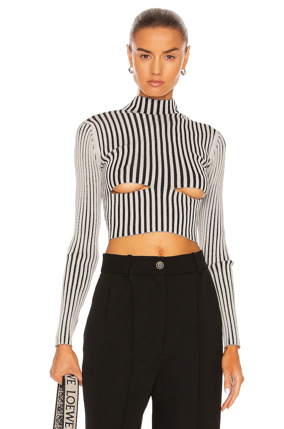 Image 1 of Dion Lee Rib Slash Top in Bone & Black