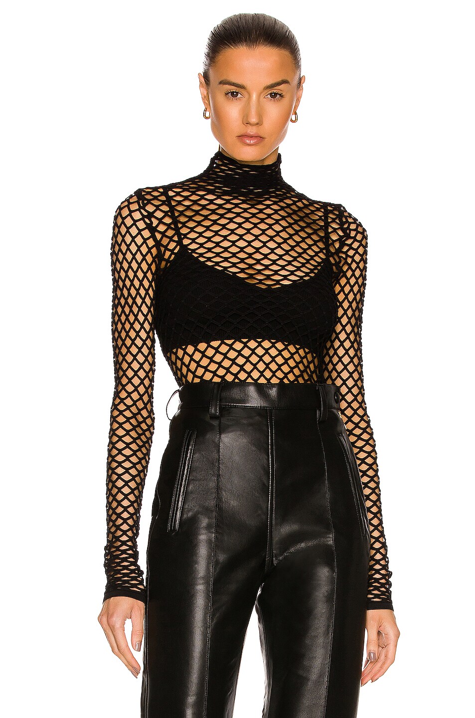 Image 1 of Dion Lee Seamless Fishnet Top in Black