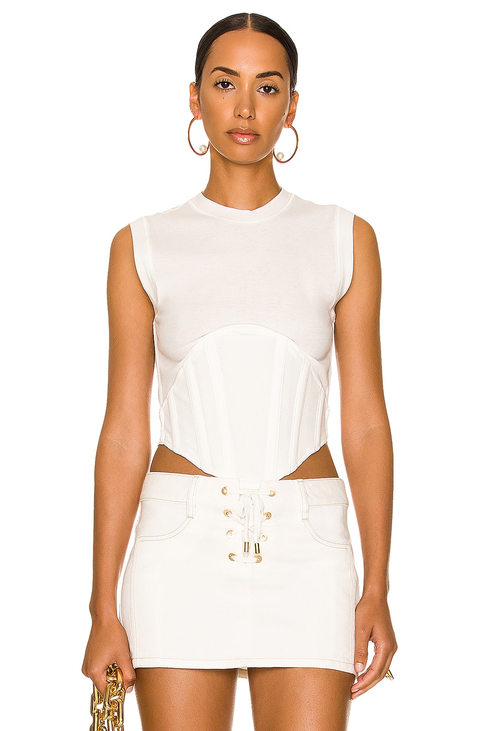 Image 1 of Dion Lee Fin Rib Corset Tank in Ivory