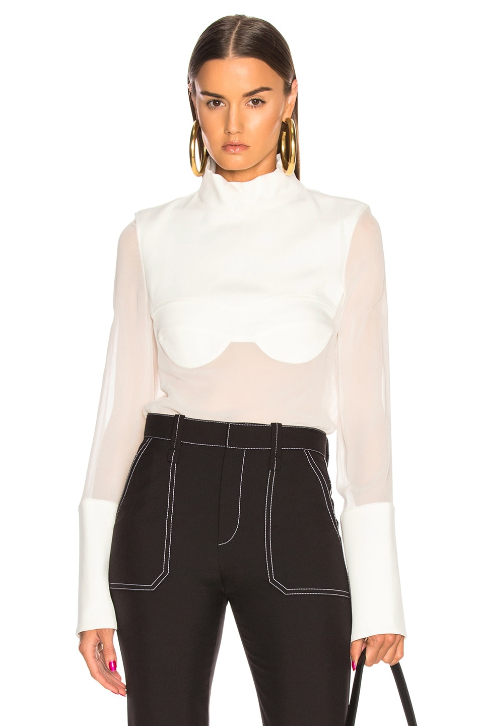 Image 1 of Dion Lee Sheer Solid Top in Ivory