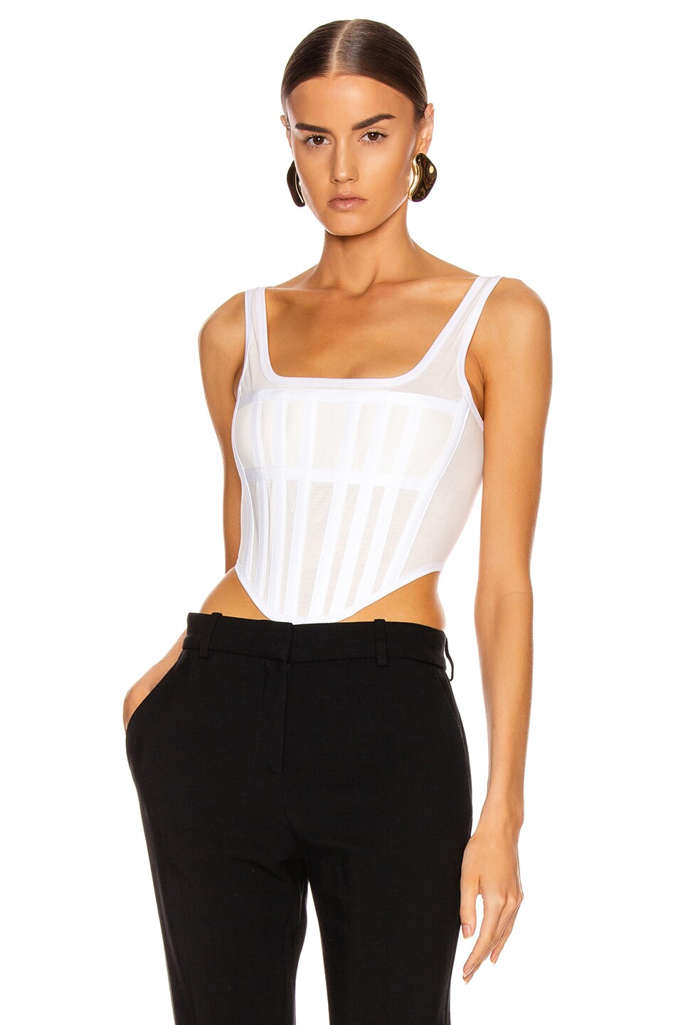 Image 1 of Dion Lee Sheer Corset Top in Ivory