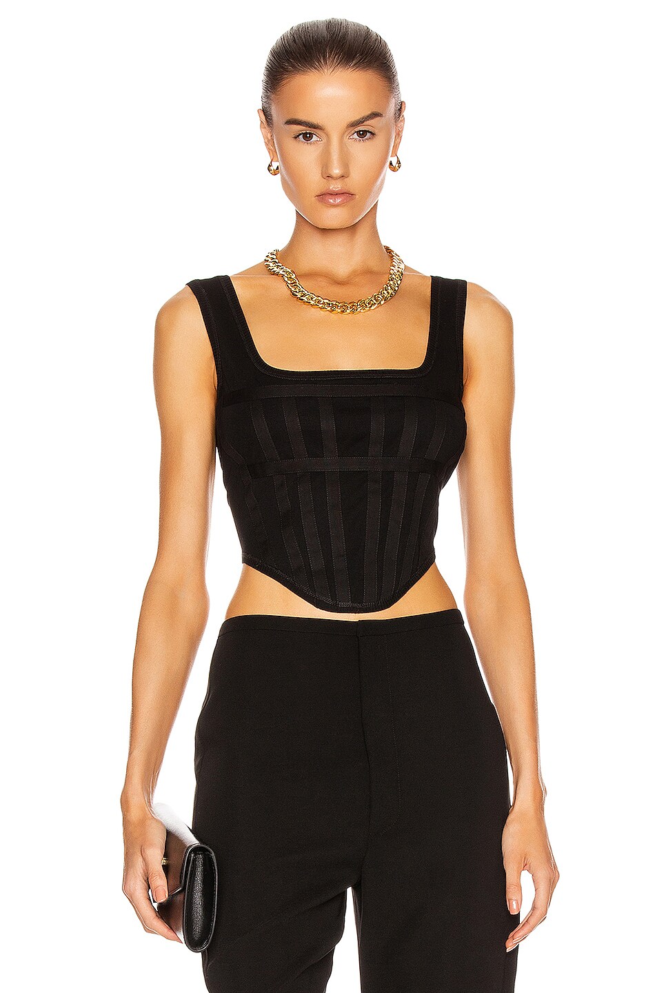 Image 1 of Dion Lee Rib Jersey Corset in Black