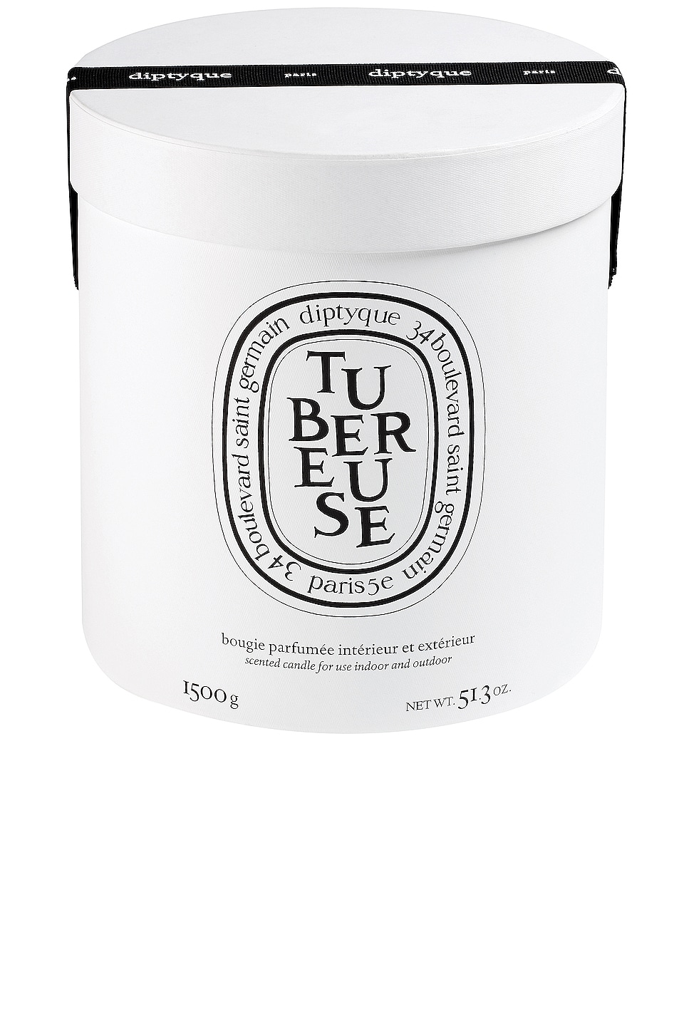 Diptyque Tubereuse Extra Large Candle - back view in Burgundy