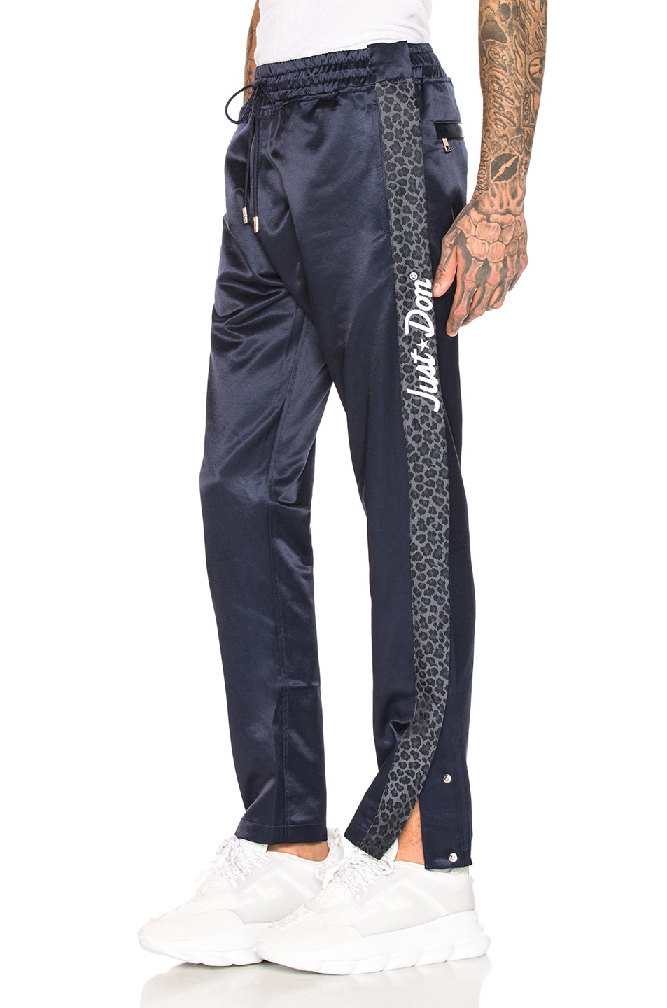 Image 1 of Just Don Jungle Satin Tearaway Pant in Navy