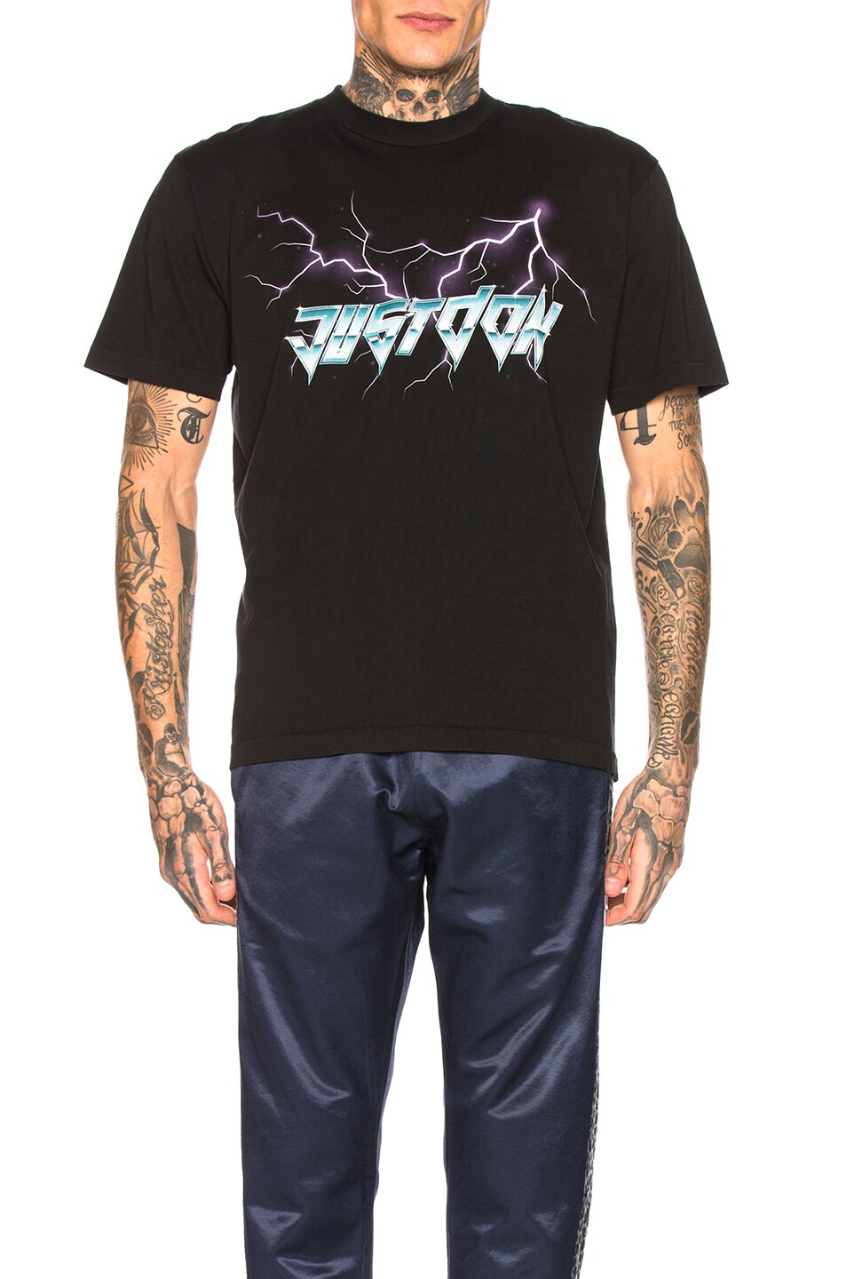 Image 1 of Just Don Electric Lightning Graphic Tee in Black