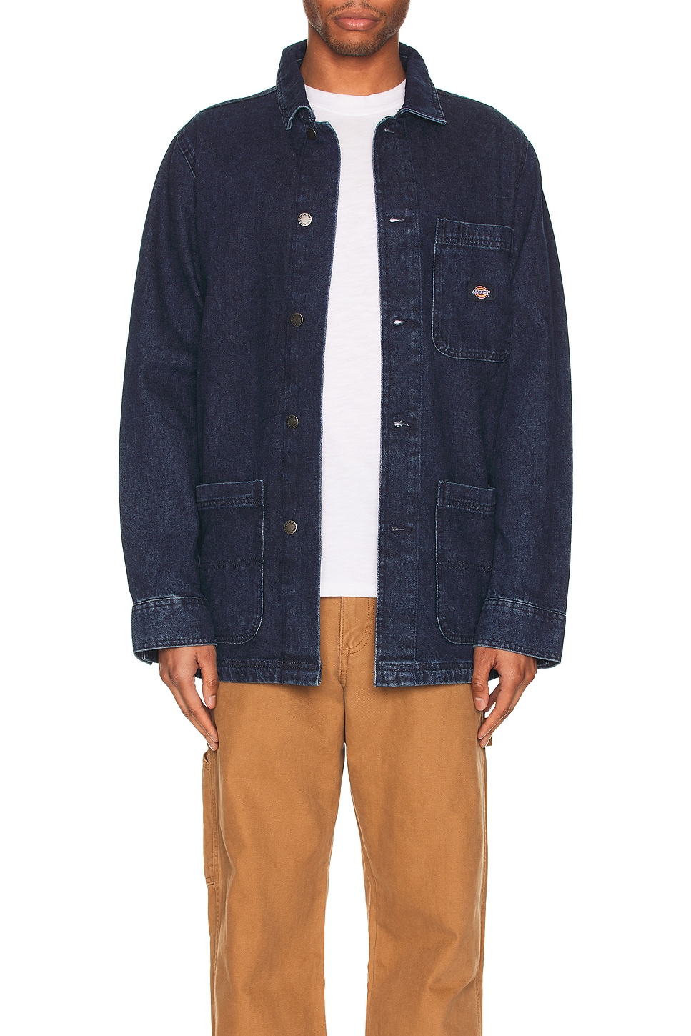 Image 1 of Dickies Denim Chore Coat in Stonewashed Indigo