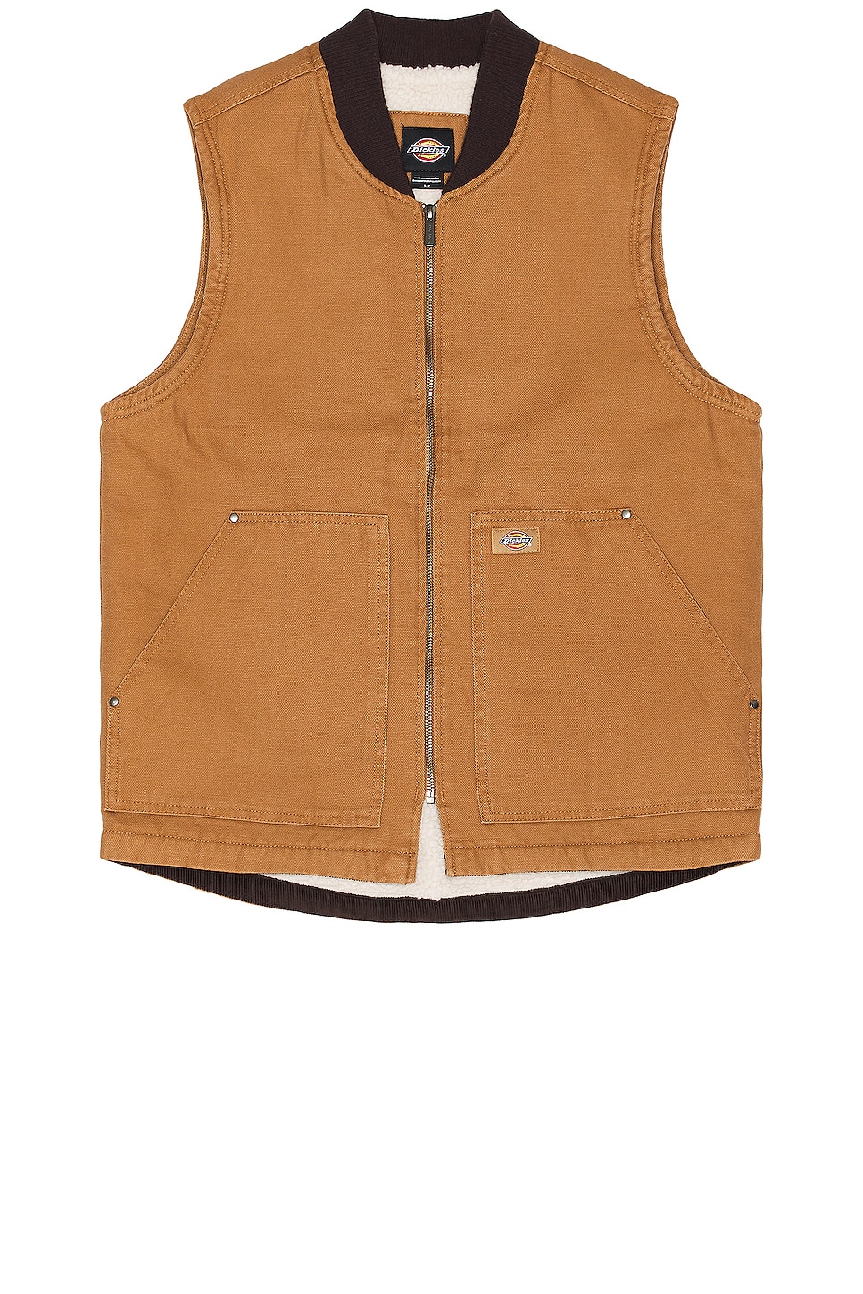 Image 1 of Dickies Duck Lined Vest in Stonewashed Brown Duck