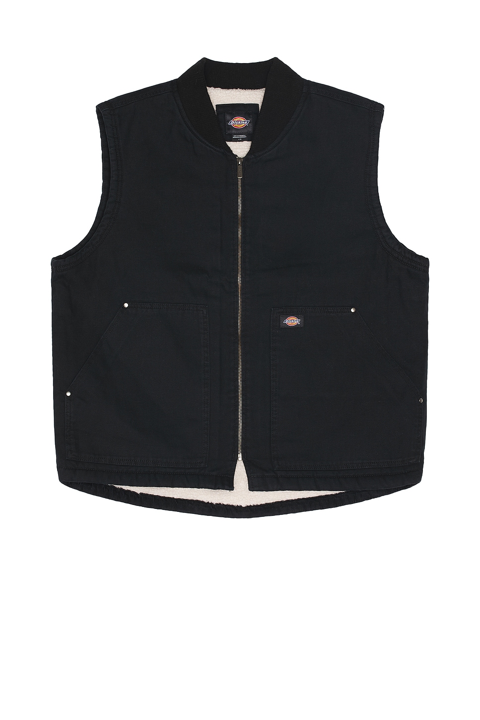 Image 1 of Dickies Duck Fleece Lined Vest in Stonewashed Black