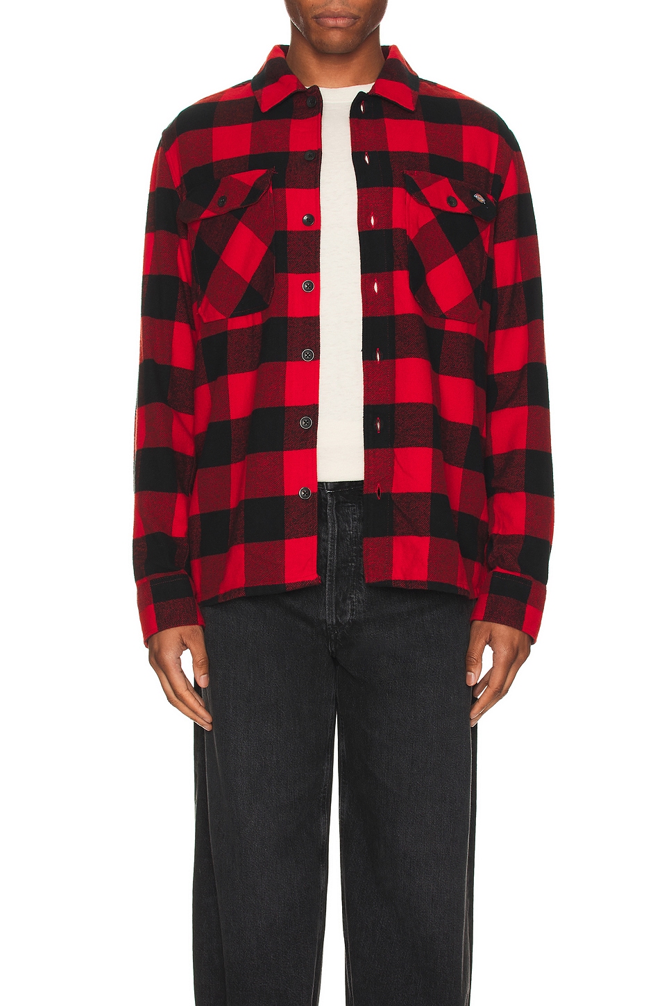 Image 1 of Dickies Sacramento Long Sleeve Shirt in Red Plaid
