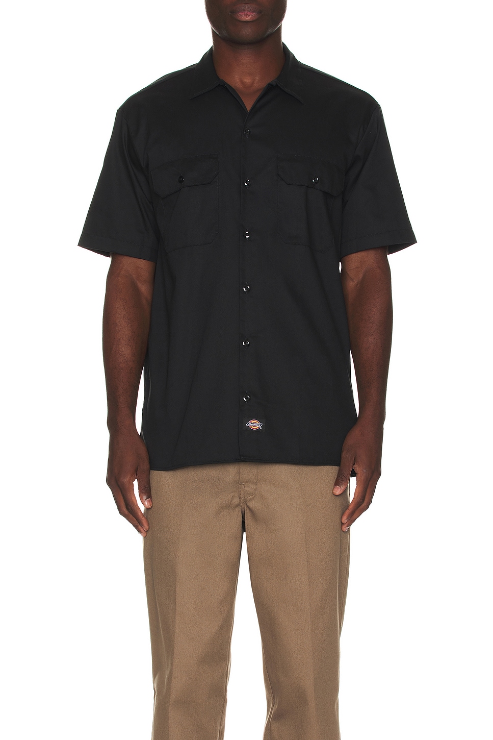 Image 1 of Dickies Original Twill Short Sleeve Work Shirt in Black