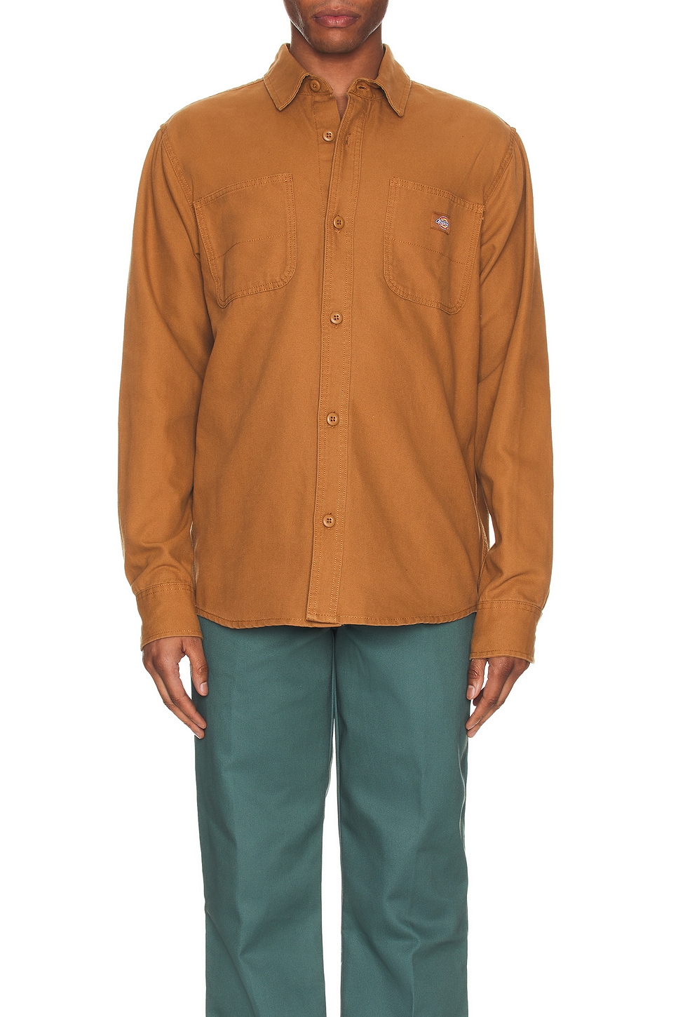 Image 1 of Dickies Duck Canvas Long Sleeve Shirt in Stonewashed Brown Duck