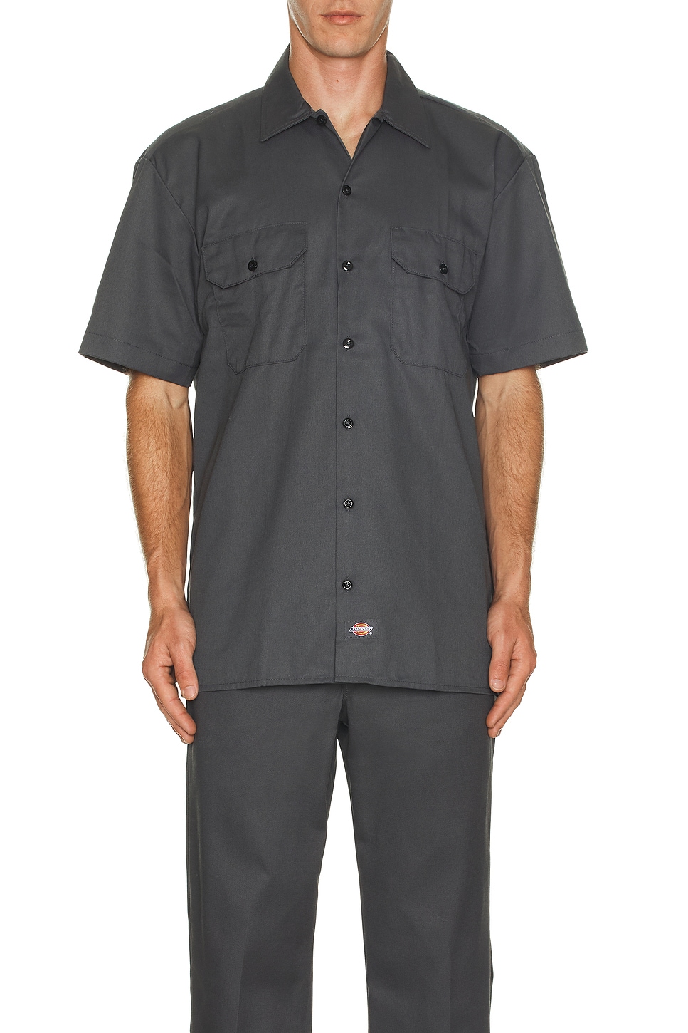 Image 1 of Dickies Original Twill Short Sleeve Work Shirt in Charcoal