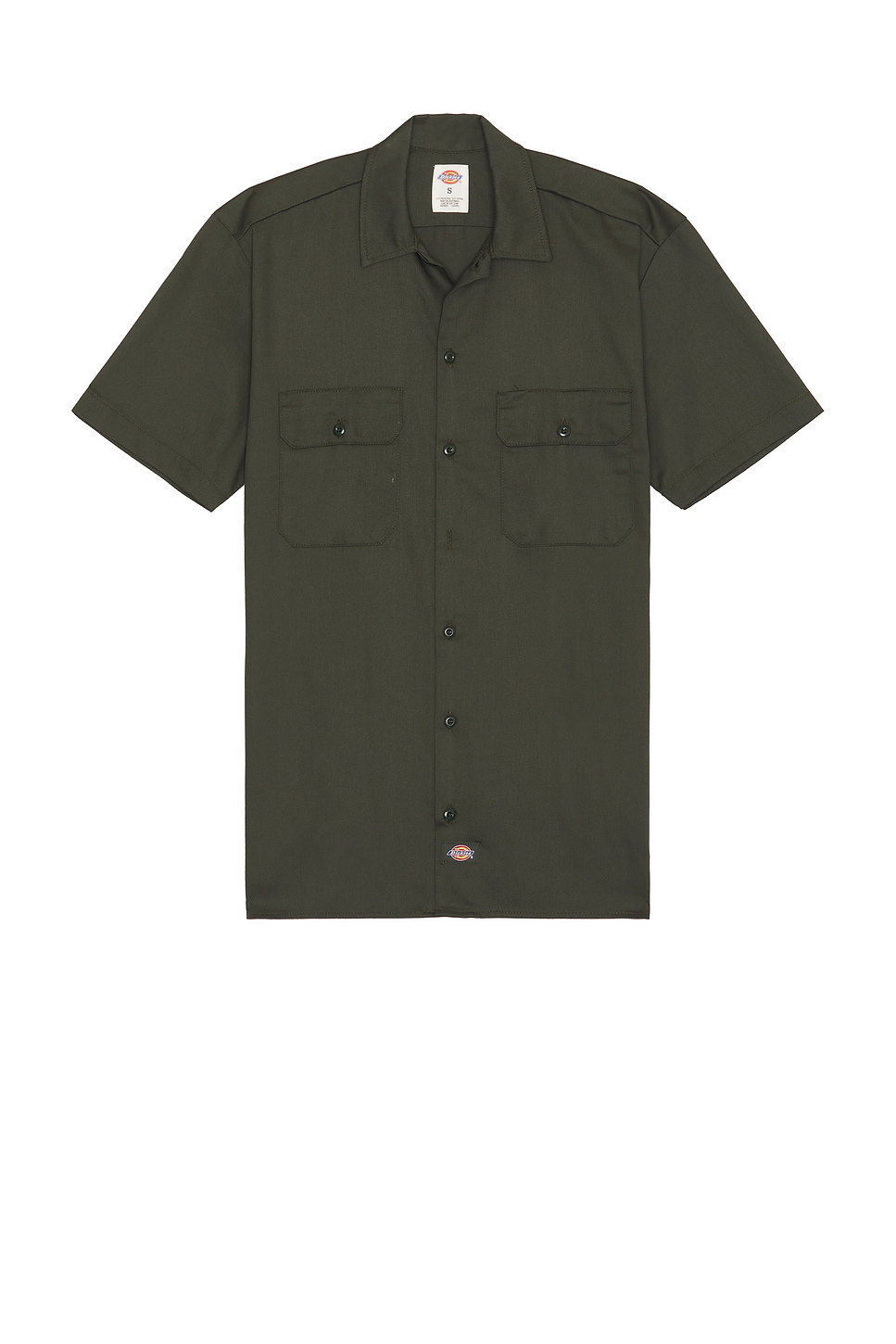 Shop Dickies Original Twill Short Sleeve Work Shirt In Olive Green