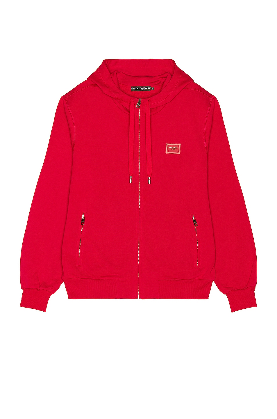 Image 1 of Dolce & Gabbana Plaque Hoodie in Red
