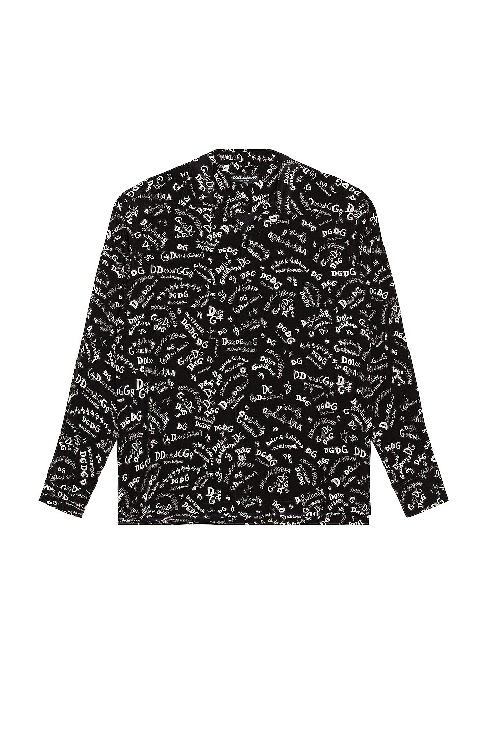 Image 1 of Dolce & Gabbana Long Sleeve Shirt in Written Black