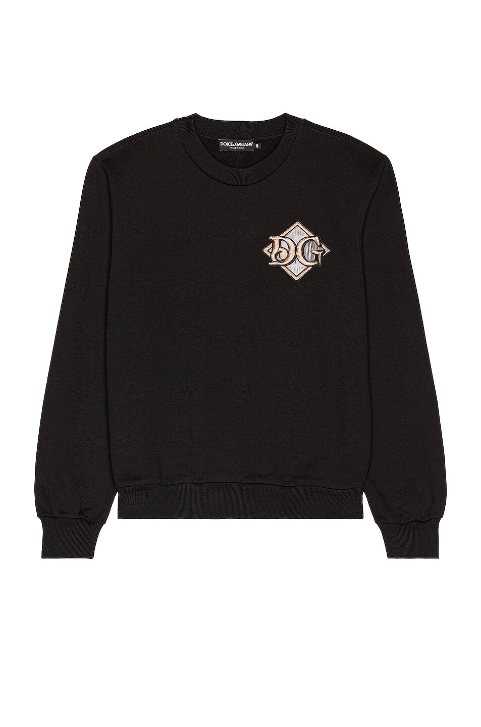 Image 1 of Dolce & Gabbana Long Sleeve Logo Tee in Black