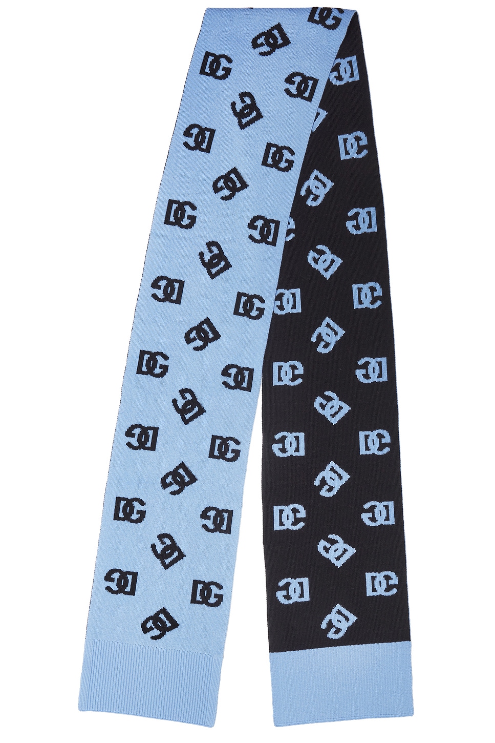 Shop Dolce & Gabbana Monogram Scarf In Very Light Blue