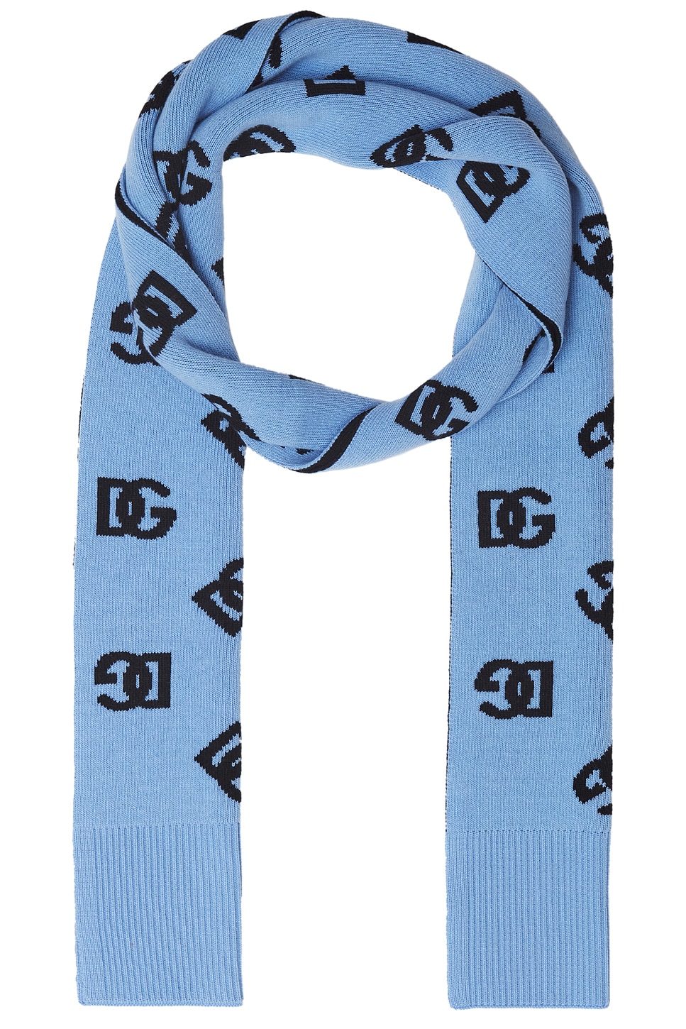 Shop Dolce & Gabbana Monogram Scarf In Very Light Blue