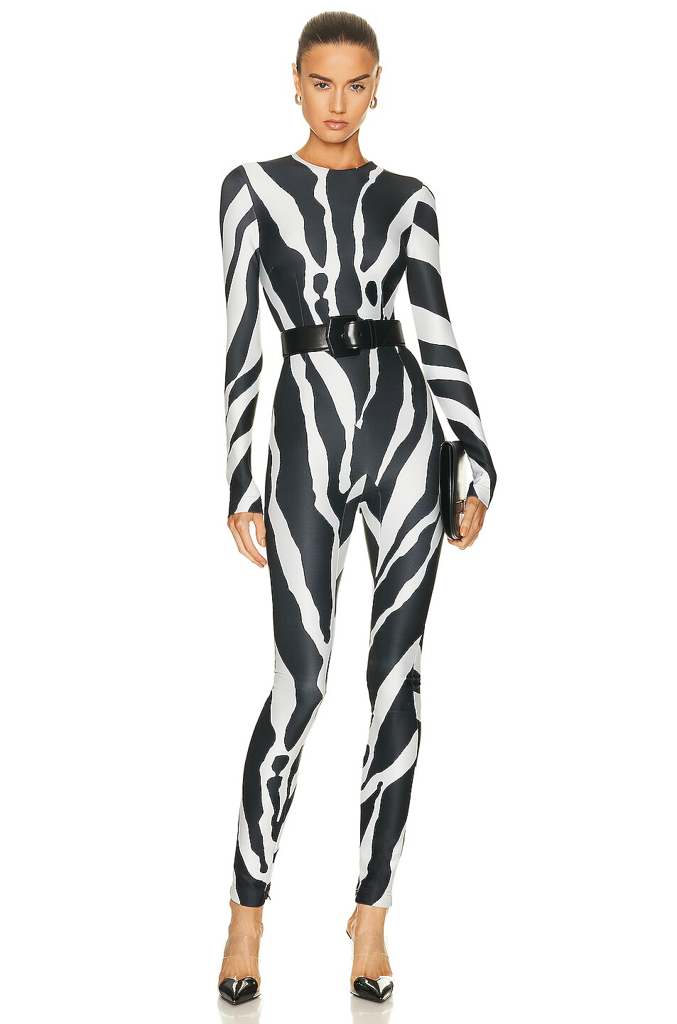 Image 1 of Dolce & Gabbana Long Sleeve Printed Jumpsuit in Zebra