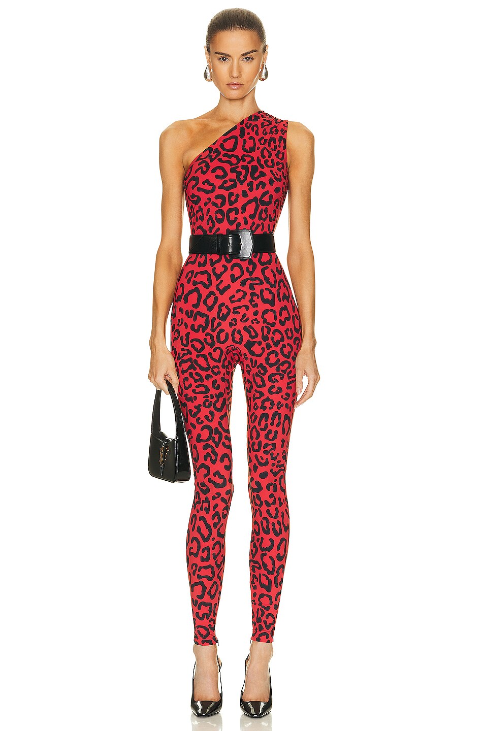 Dolce & Gabbana Jersey Stretch Jumpsuit in Red & Black FWRD