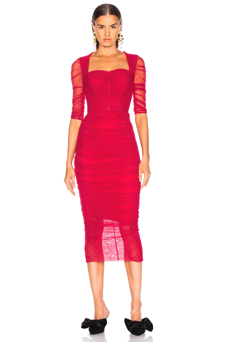 dolce gabbana ruched dress