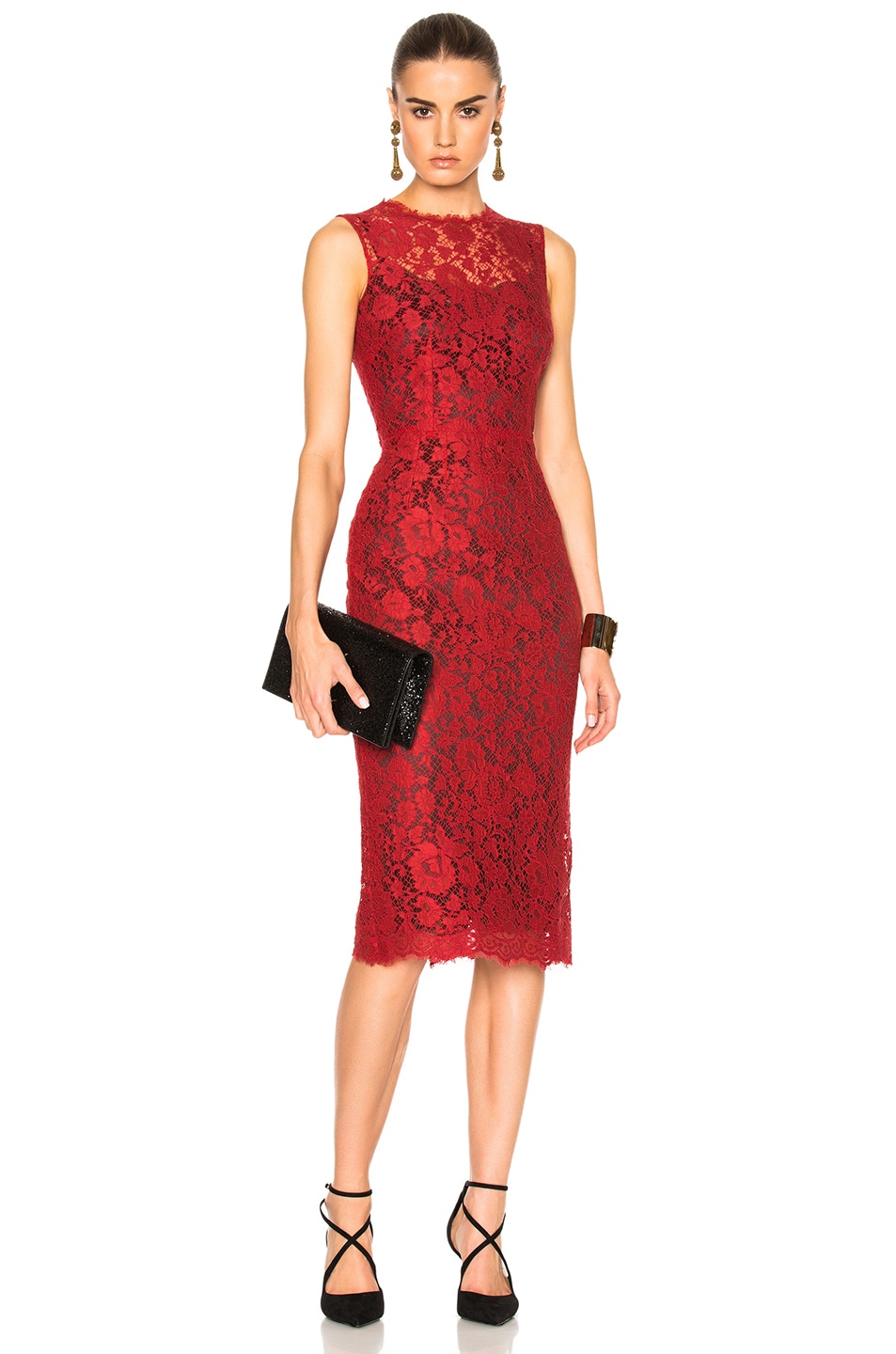 Image 1 of Dolce & Gabbana Macrame Dress in Red