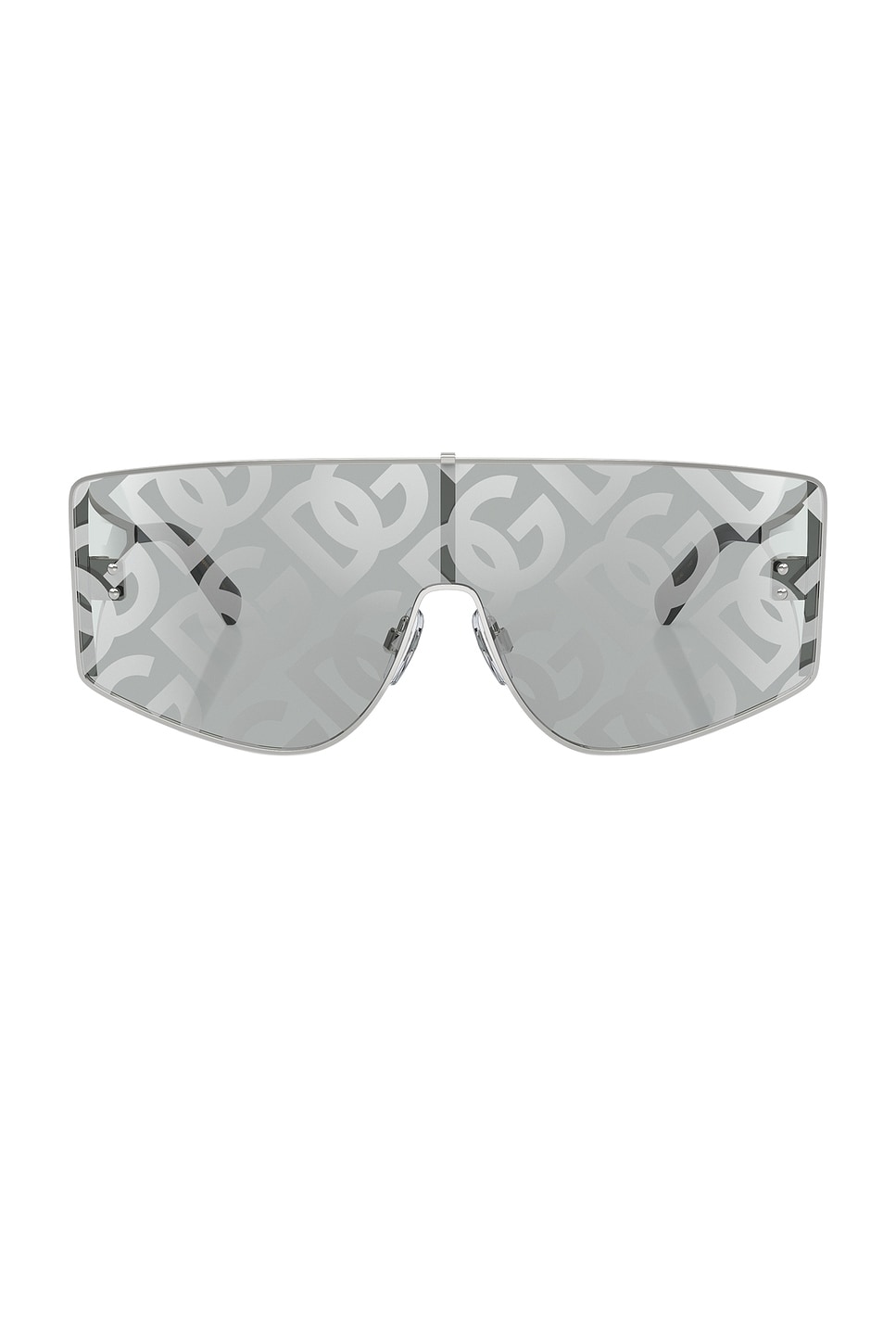 Shop Dolce & Gabbana Shield Sunglasses In Silver