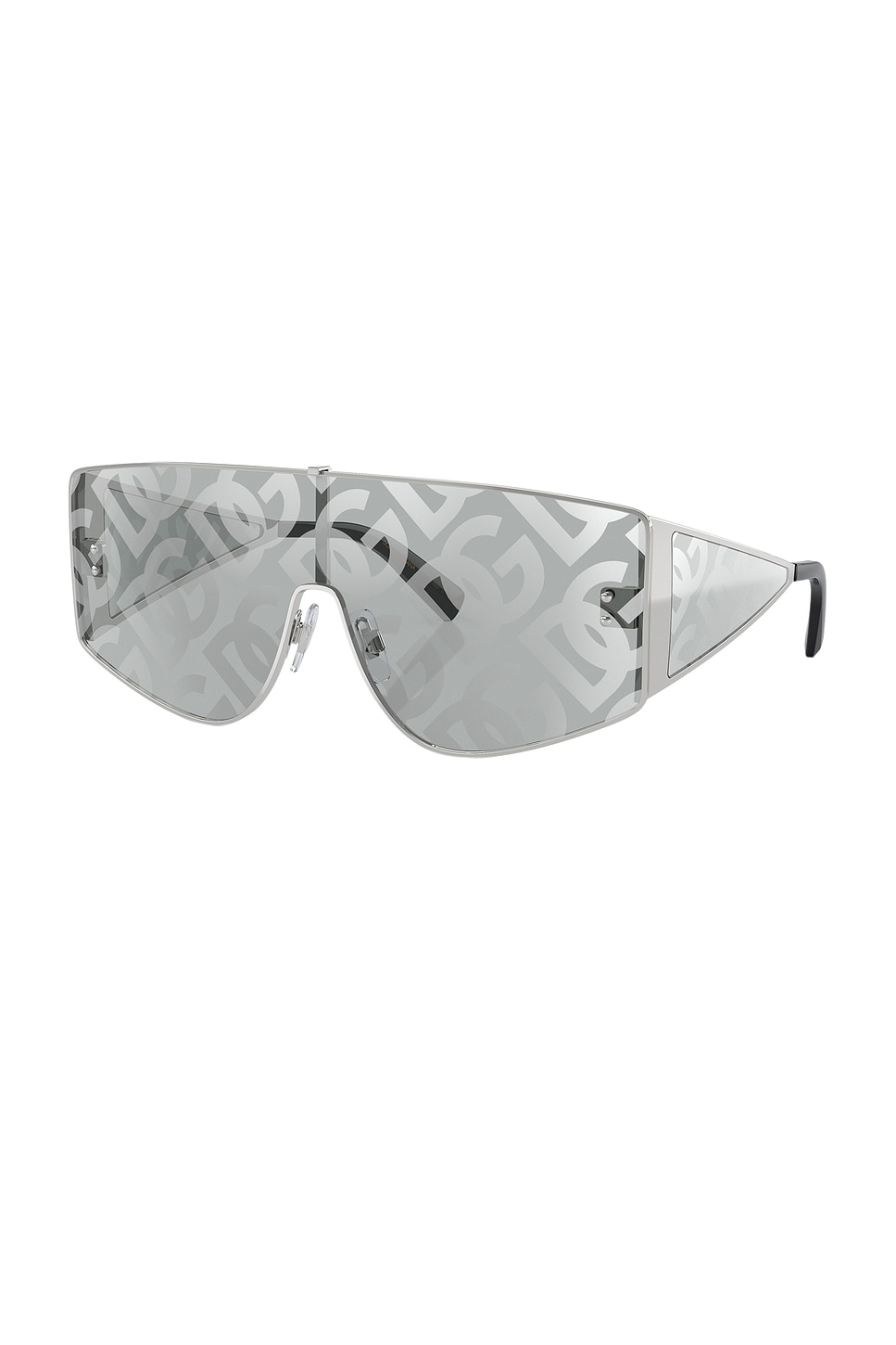 Shop Dolce & Gabbana Shield Sunglasses In Silver