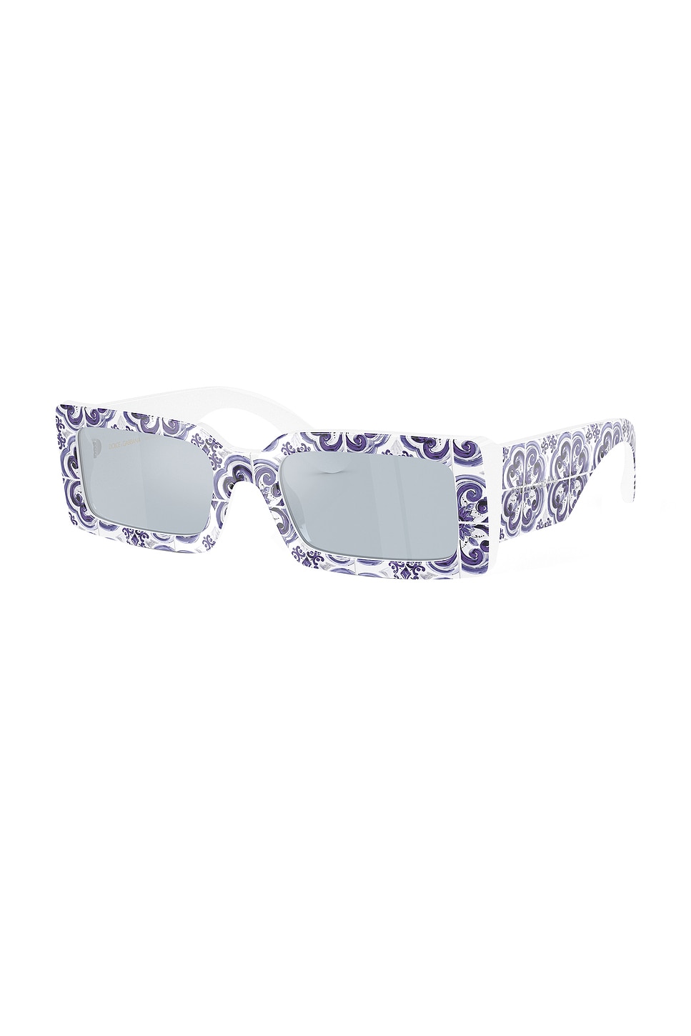 Shop Dolce & Gabbana Rectangular Sunglasses In Blue