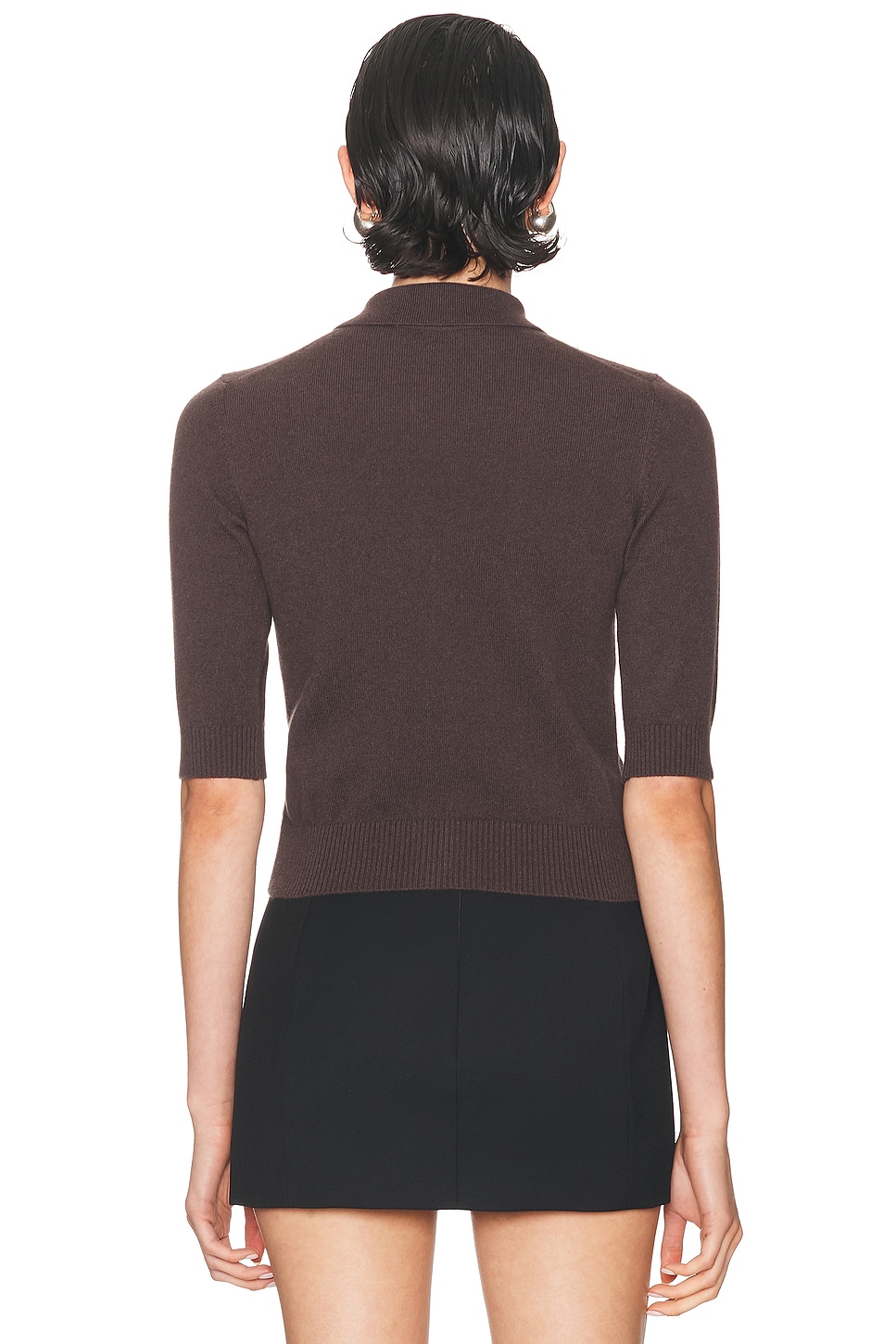 Image 3 of Dolce & Gabbana Short Sleeve Cardigan in Deep Brown