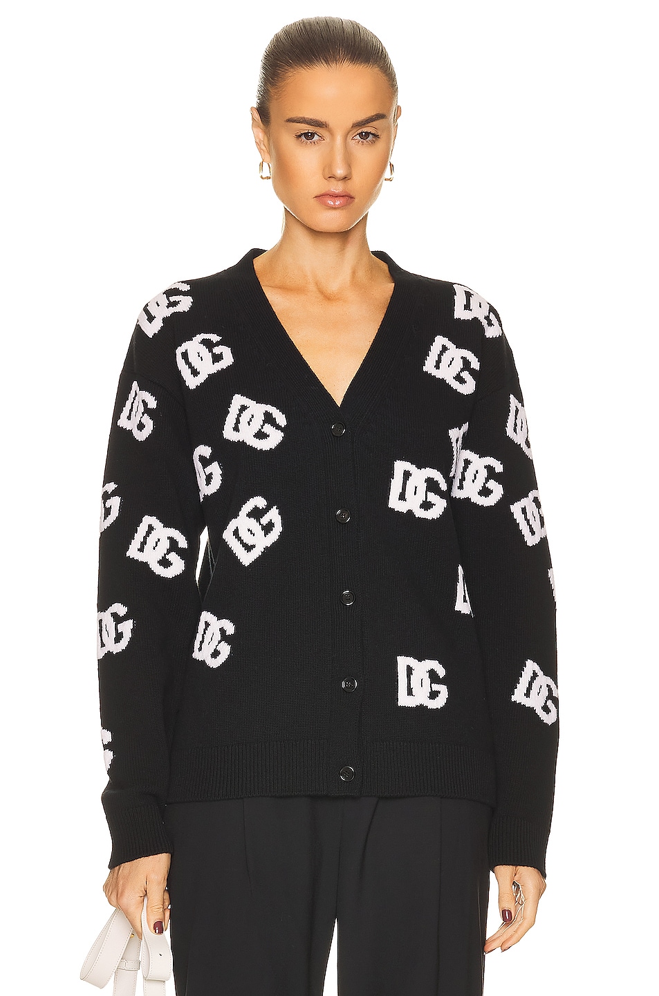 Image 1 of Dolce & Gabbana Logo Cardigan Sweater in Combined Color