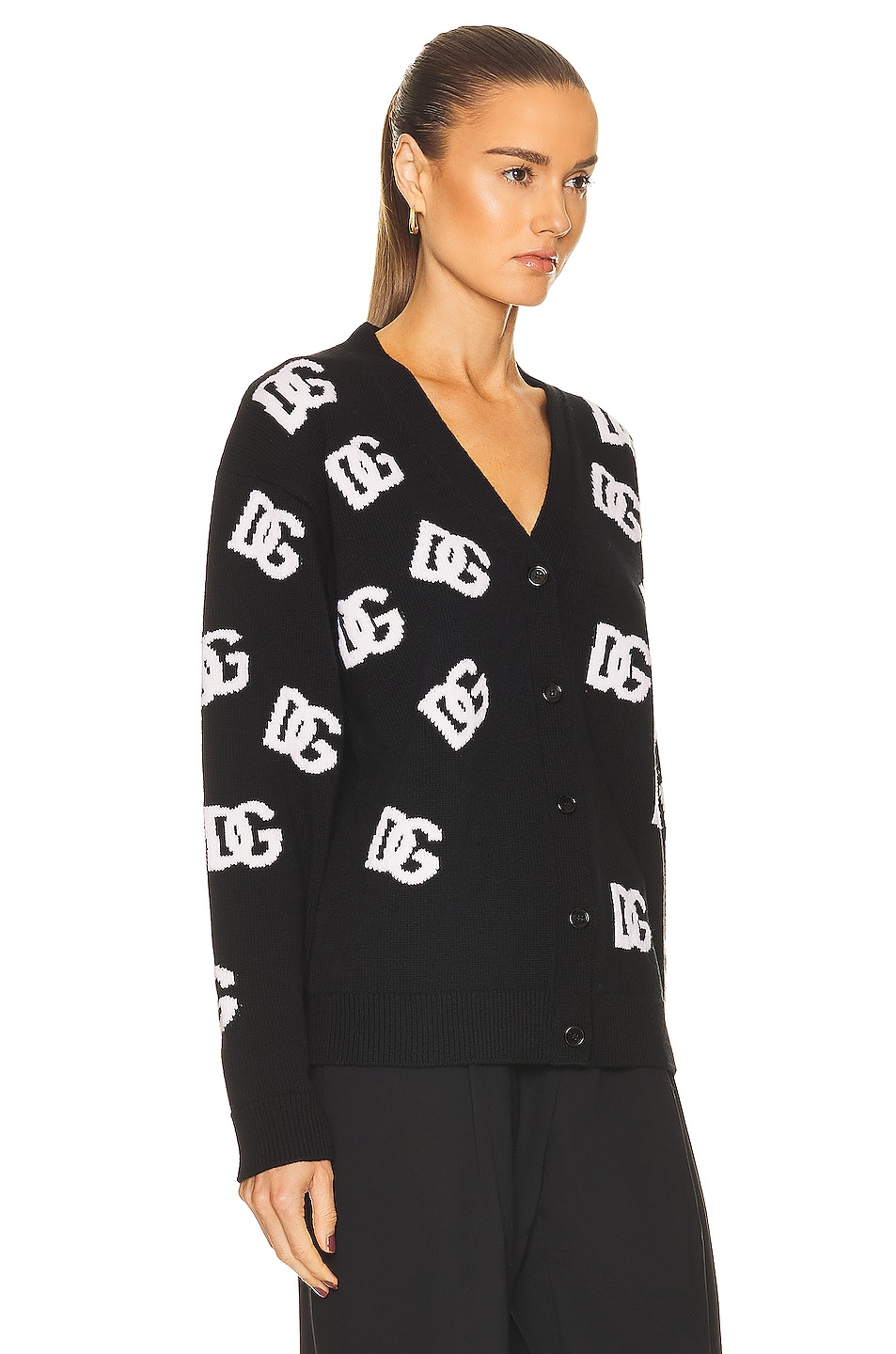 Dolce & Gabbana Blue Wool STAFF Down Cardigan Sweater main image 1