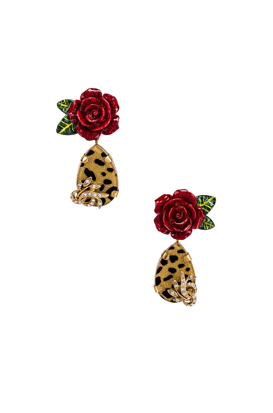 Image 1 of Dolce & Gabbana Leo & Roses Earrings in Gold