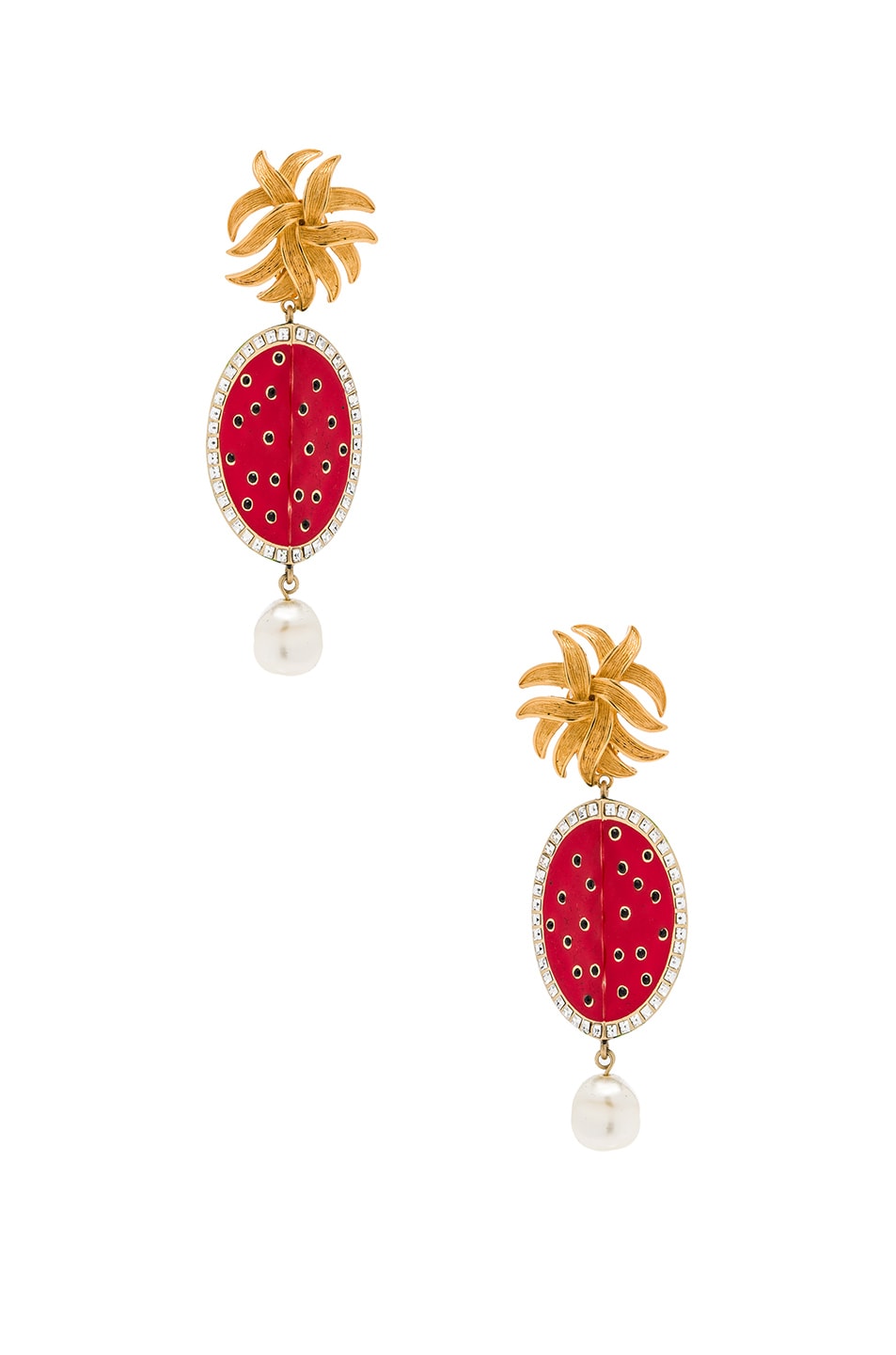 Image 1 of Dolce & Gabbana Red Oval Earrings in Multi