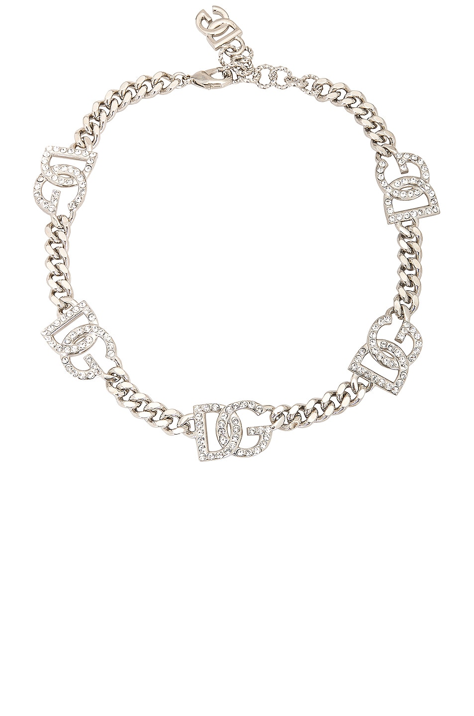 Image 1 of Dolce & Gabbana Logo Necklace in Silver & Palladium