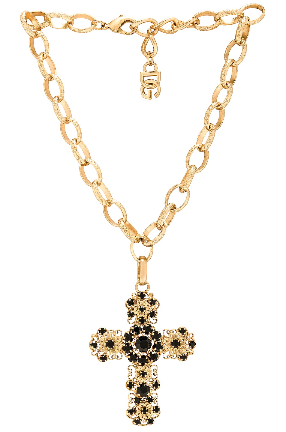 Image 1 of Dolce & Gabbana Cross Necklace in Gold & Black