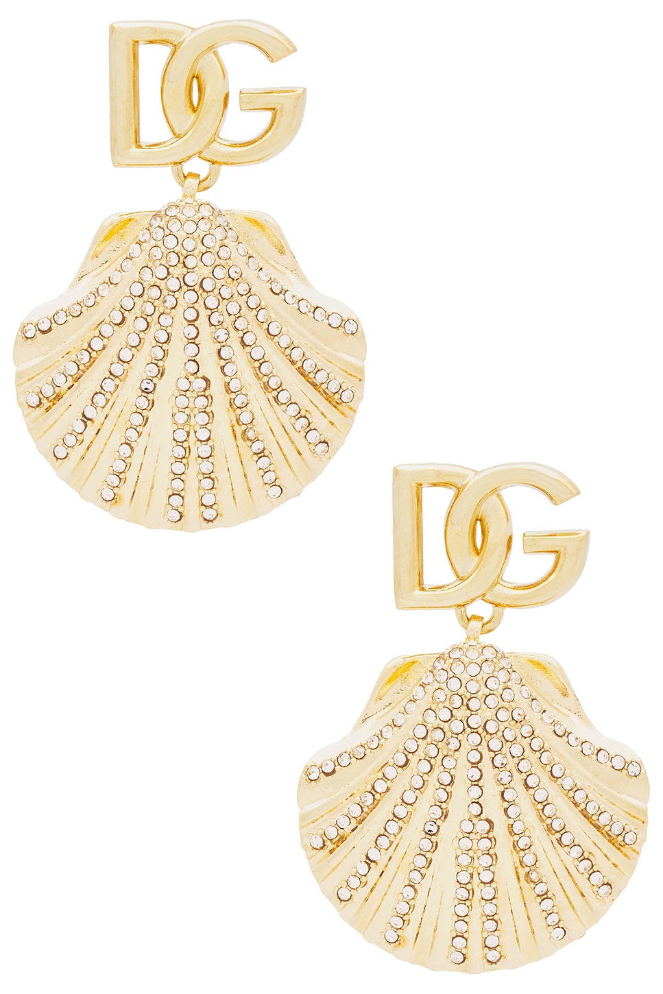 Image 1 of Dolce & Gabbana Shell Earrings in Gold