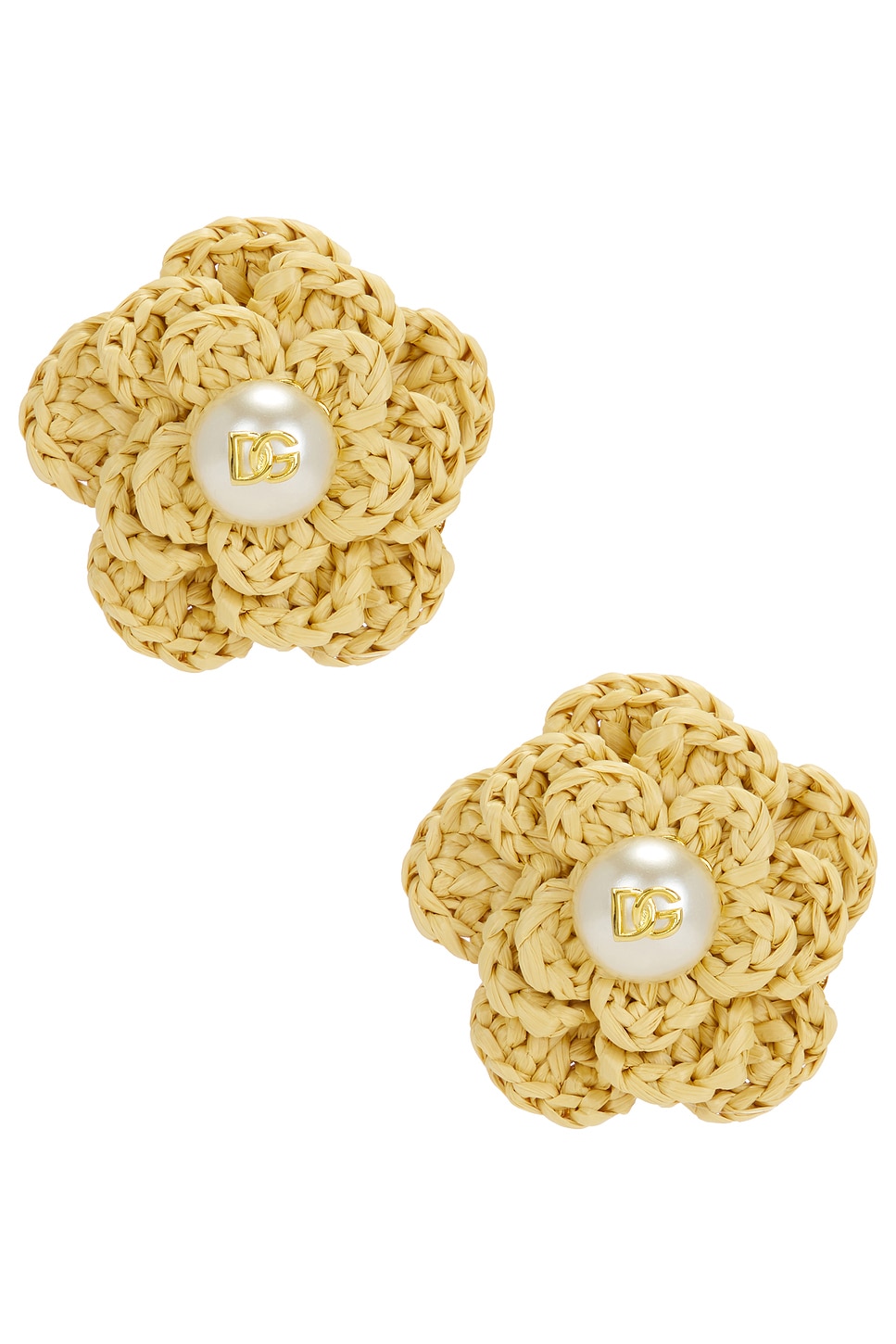 Image 1 of Dolce & Gabbana Flower Earrings in Gold