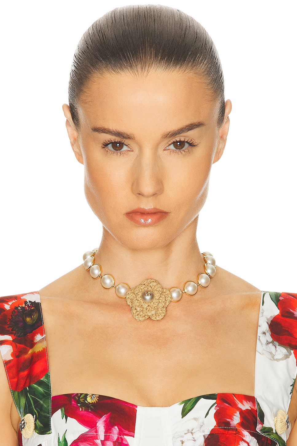 Dolce & Gabbana Pearl Necklace In Gold