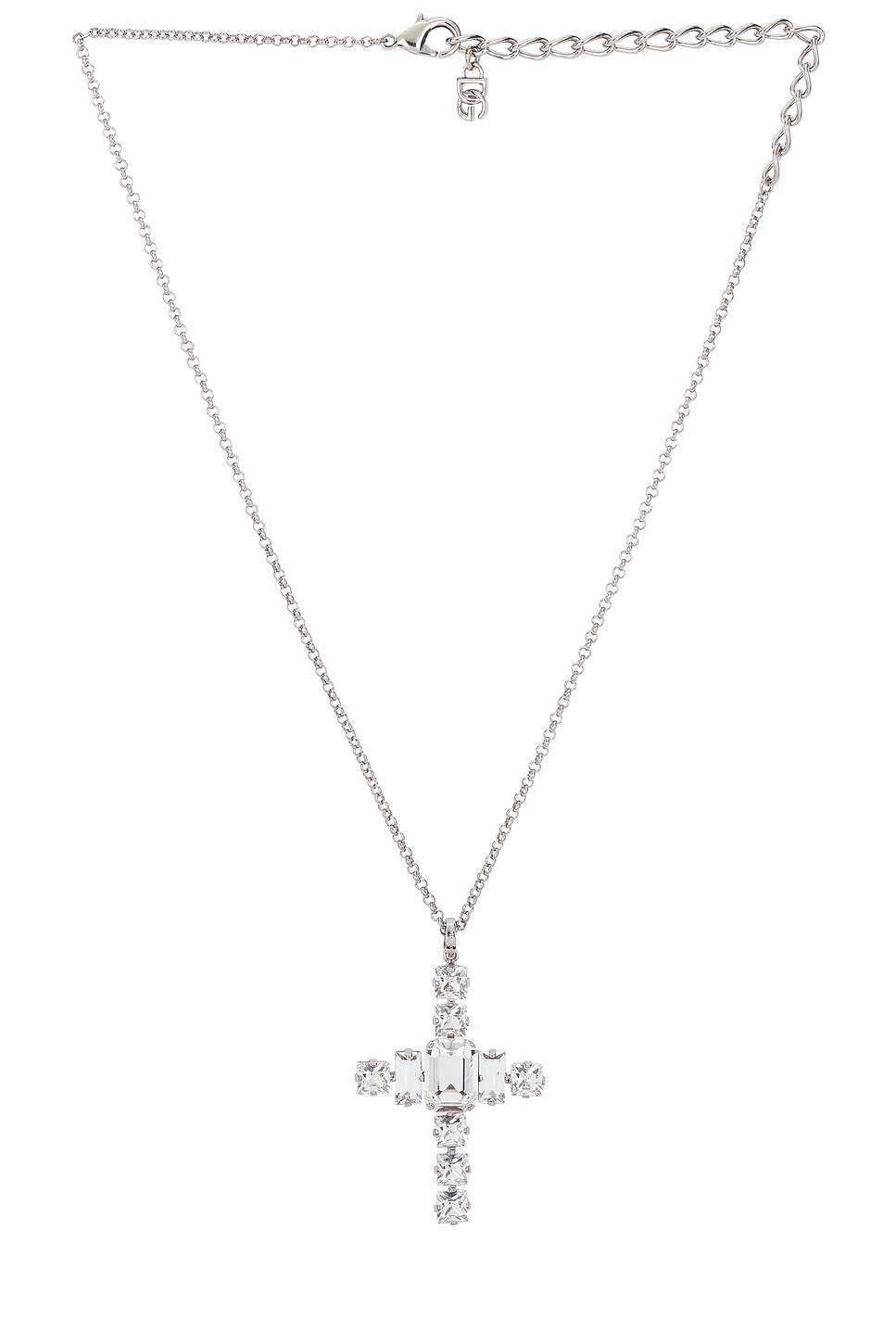 Image 1 of Dolce & Gabbana Cross Necklace in Silver & Palladium