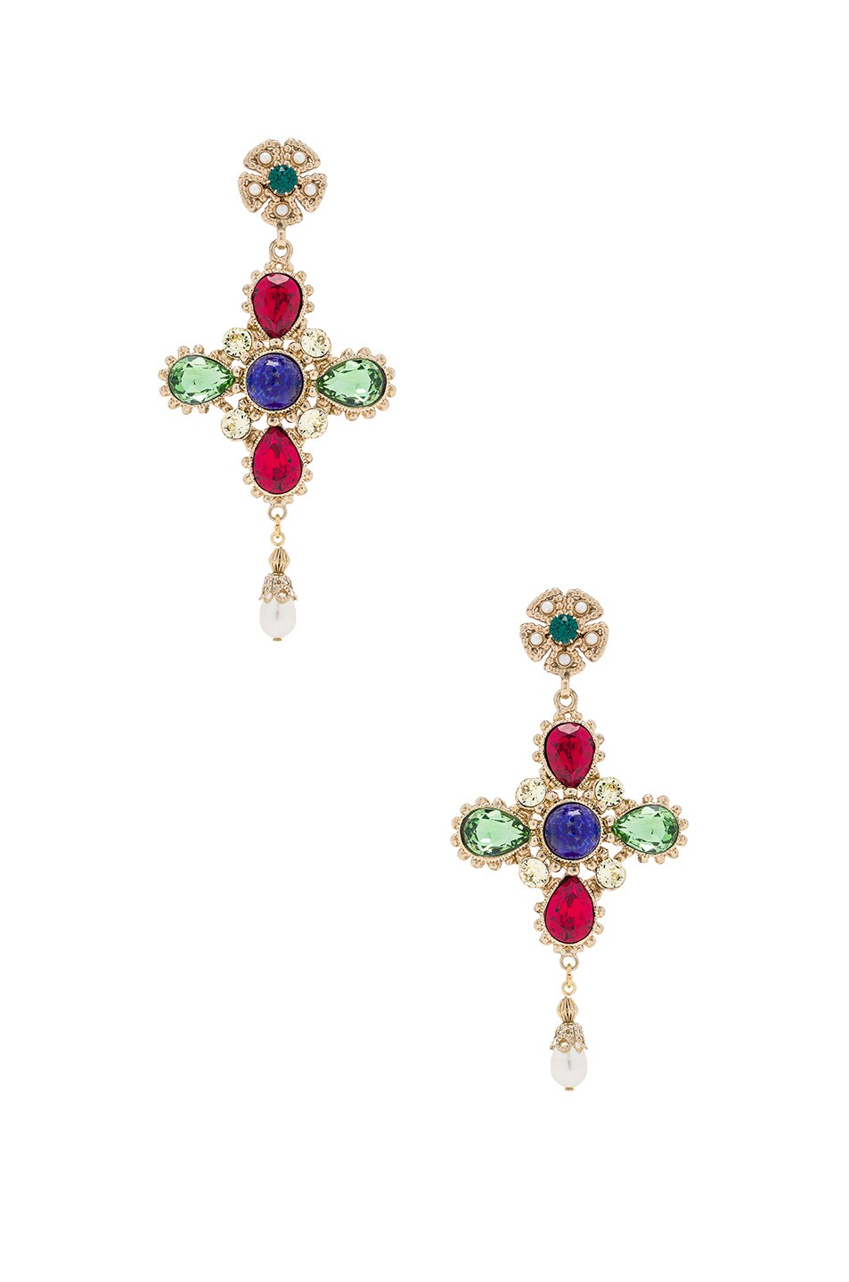 Image 1 of Dolce & Gabbana Cross Earrings in Multi