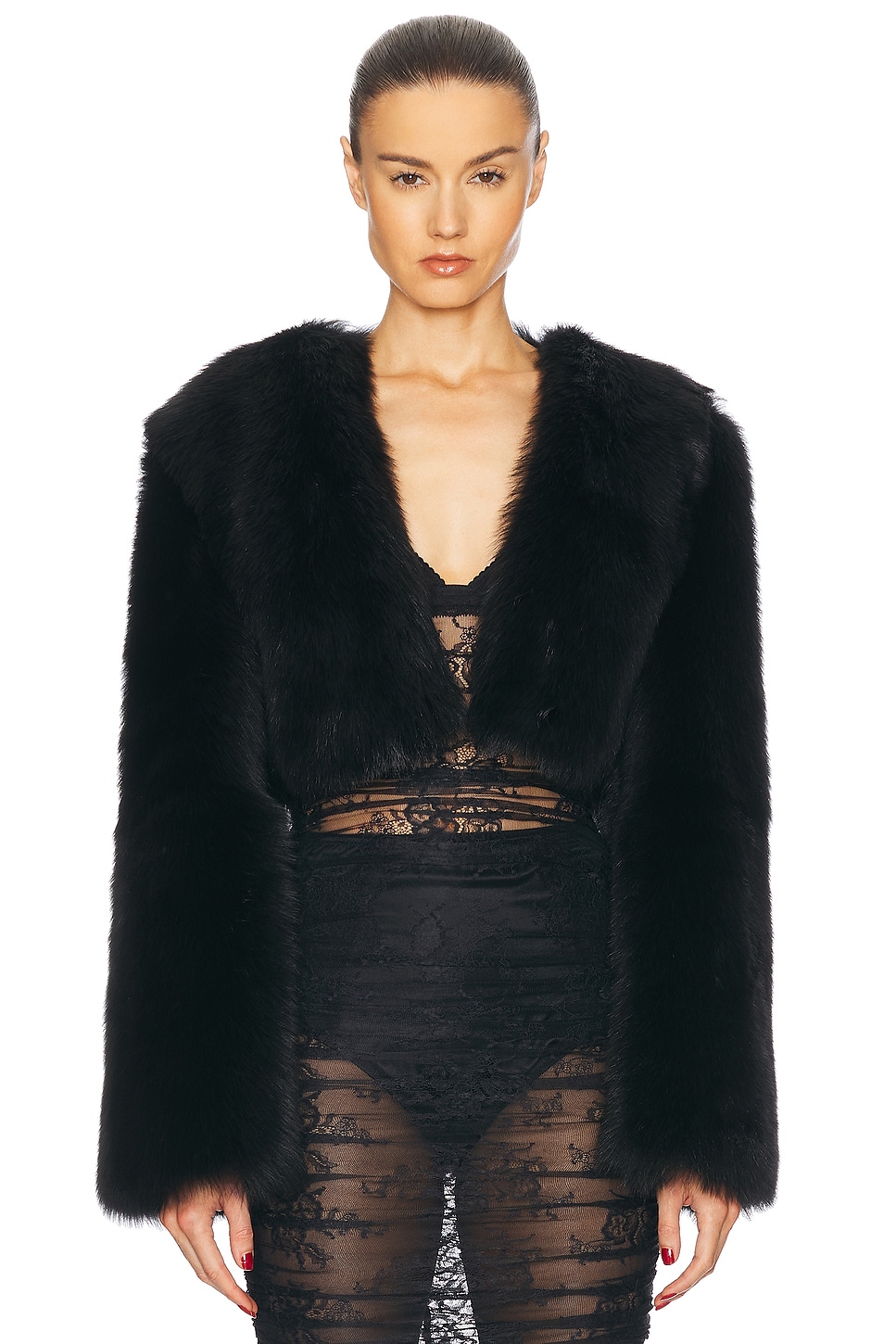 Image 1 of Dolce & Gabbana Fur Short Jacket in Nero