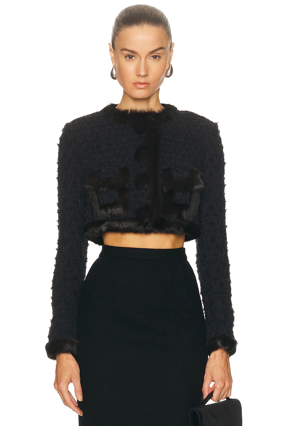 Dolce & Gabbana Cropped Jacket In Black