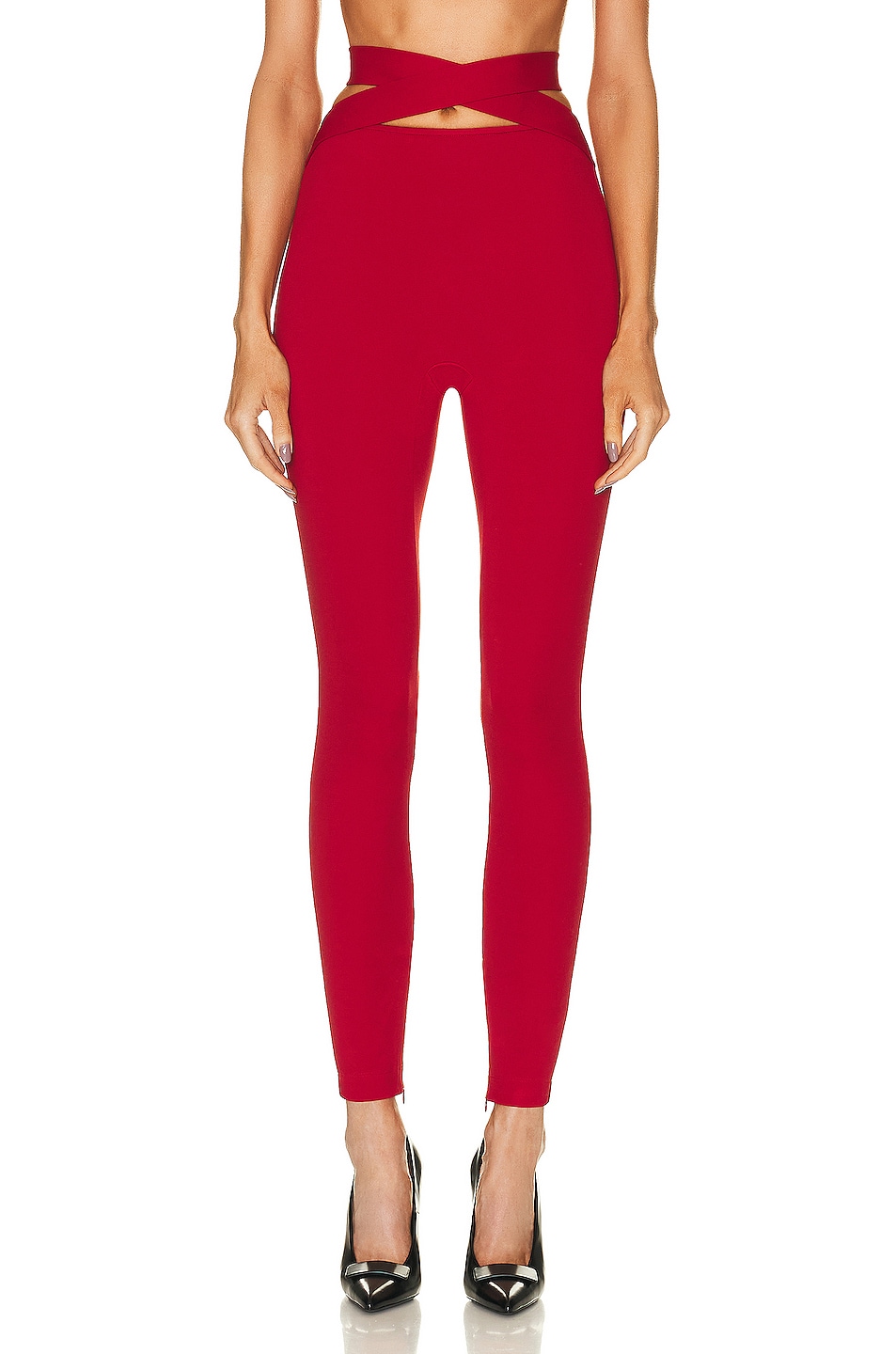 Image 1 of Dolce & Gabbana Criss Cross Legging in Bright Red